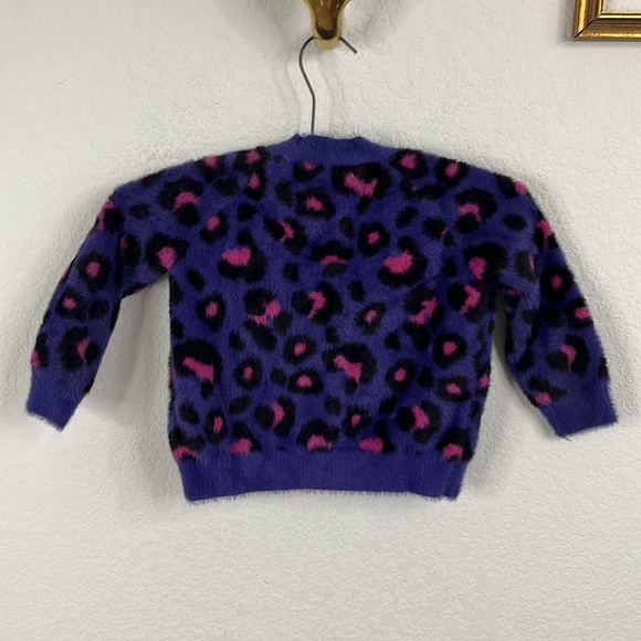 Lil Lemons for Love and Lemons Holiday 2019 Leopard Fuzzy Cardigan Sweater 4T - Picture 4 of 7